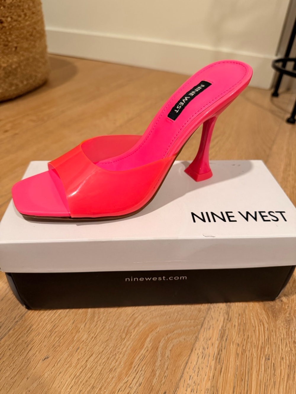 Nine West Hot Pink & Neon Slide Heel Mule